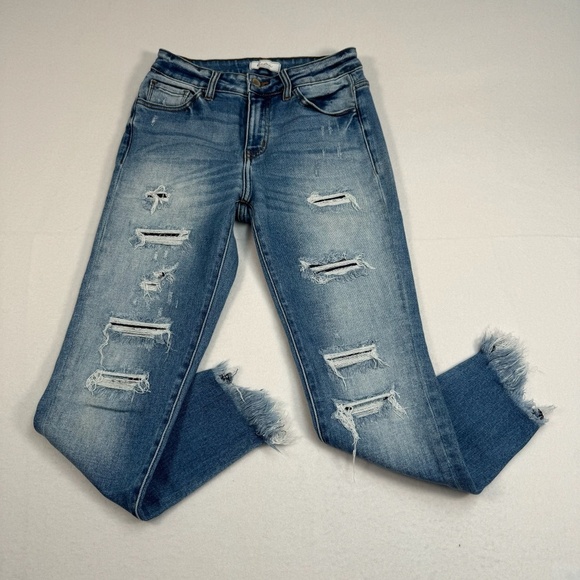 Kancan Signature Kurvy Ankle Skinny Jeans Womens Sz 27 Light Wash Mid Rise - Picture 1 of 16